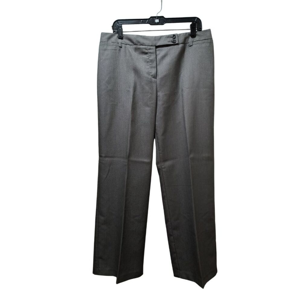 Van Heusen Classic Fit Trouser Leg Dress Pants Women 12 Short Gray Stretch 34x29